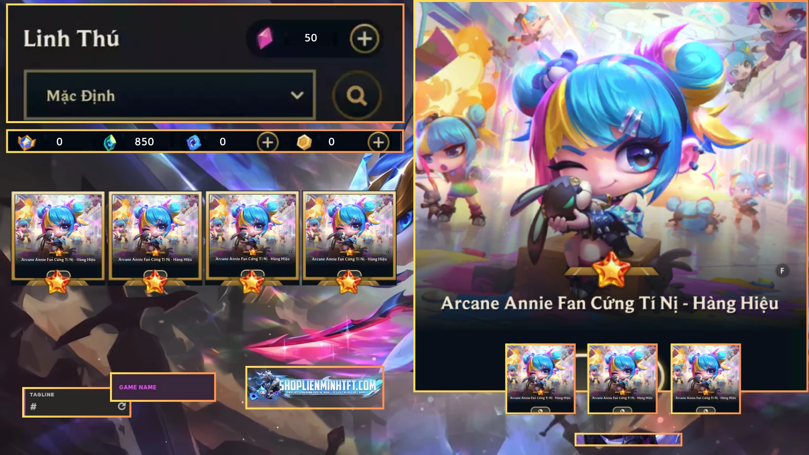 ARCANE ANNIE FAN CỨNG TÍ NÍ HÀNG HIỆU ACC CLONE